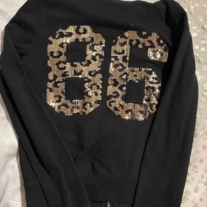 PINK cheetah zip up jacket